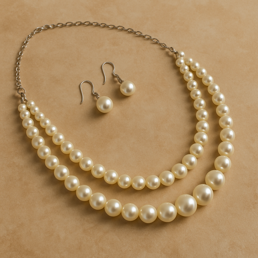 Two Layered Pearl Necklace Set