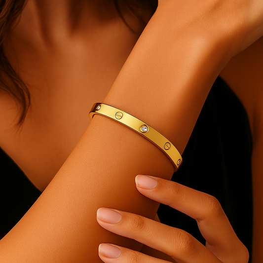 Anti Tarnish Glam Look Oval Bracelet