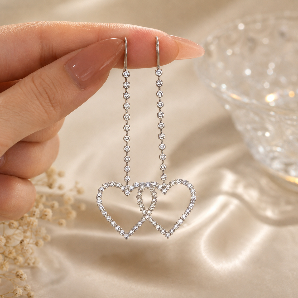 Eternal Sparkle Heart Earrings