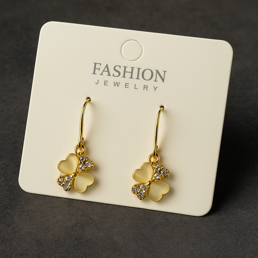 Four leaf flower earrings