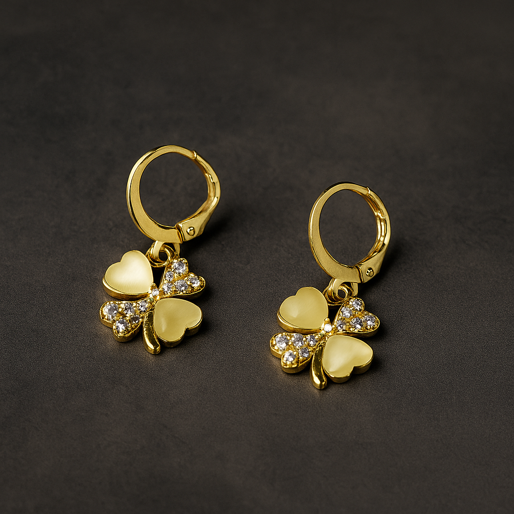Four leaf flower earrings