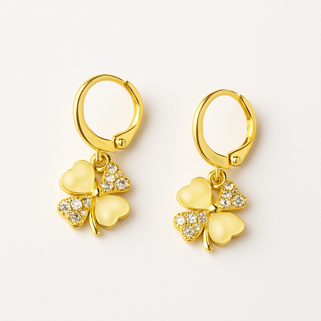 Four leaf flower earrings