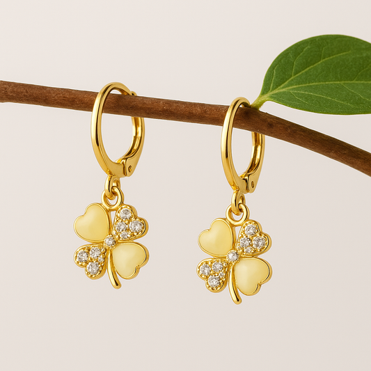 Four leaf flower earrings