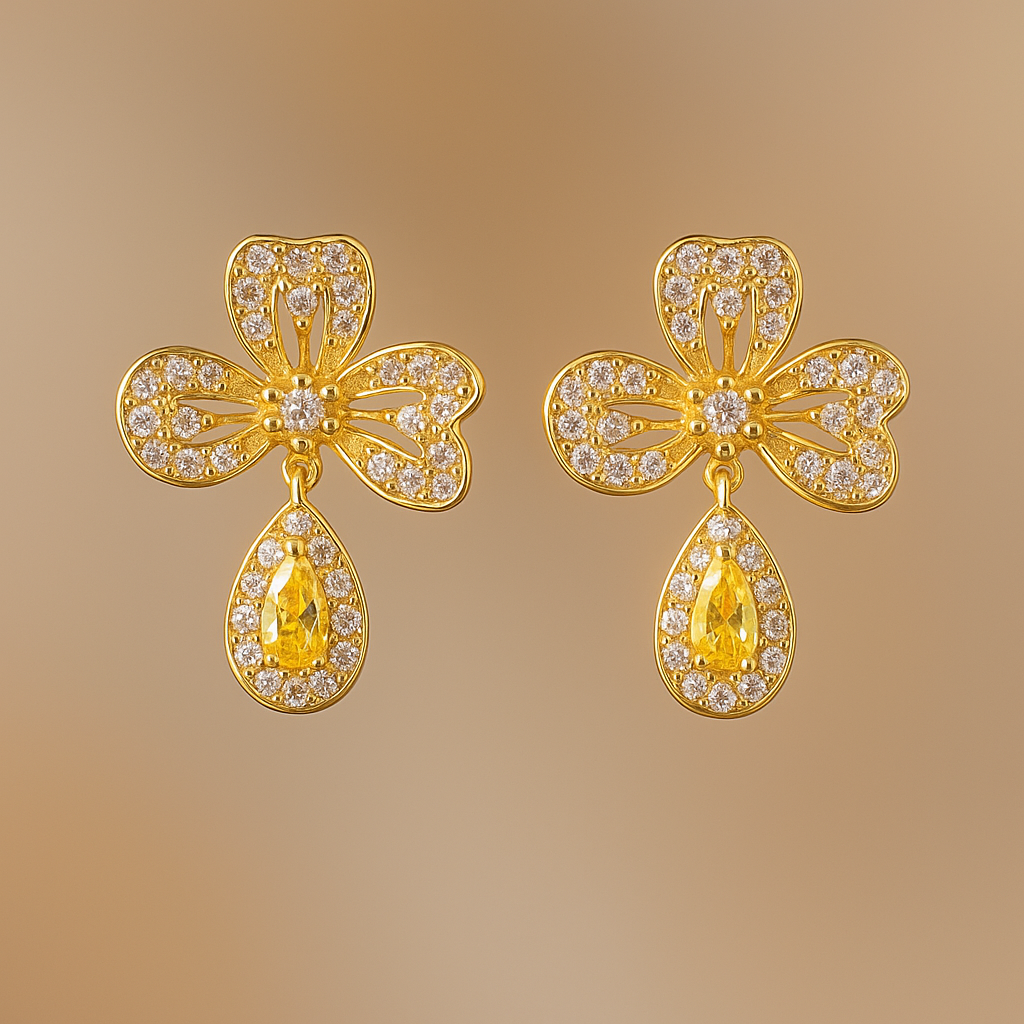 Korean light luxury diamond earrings