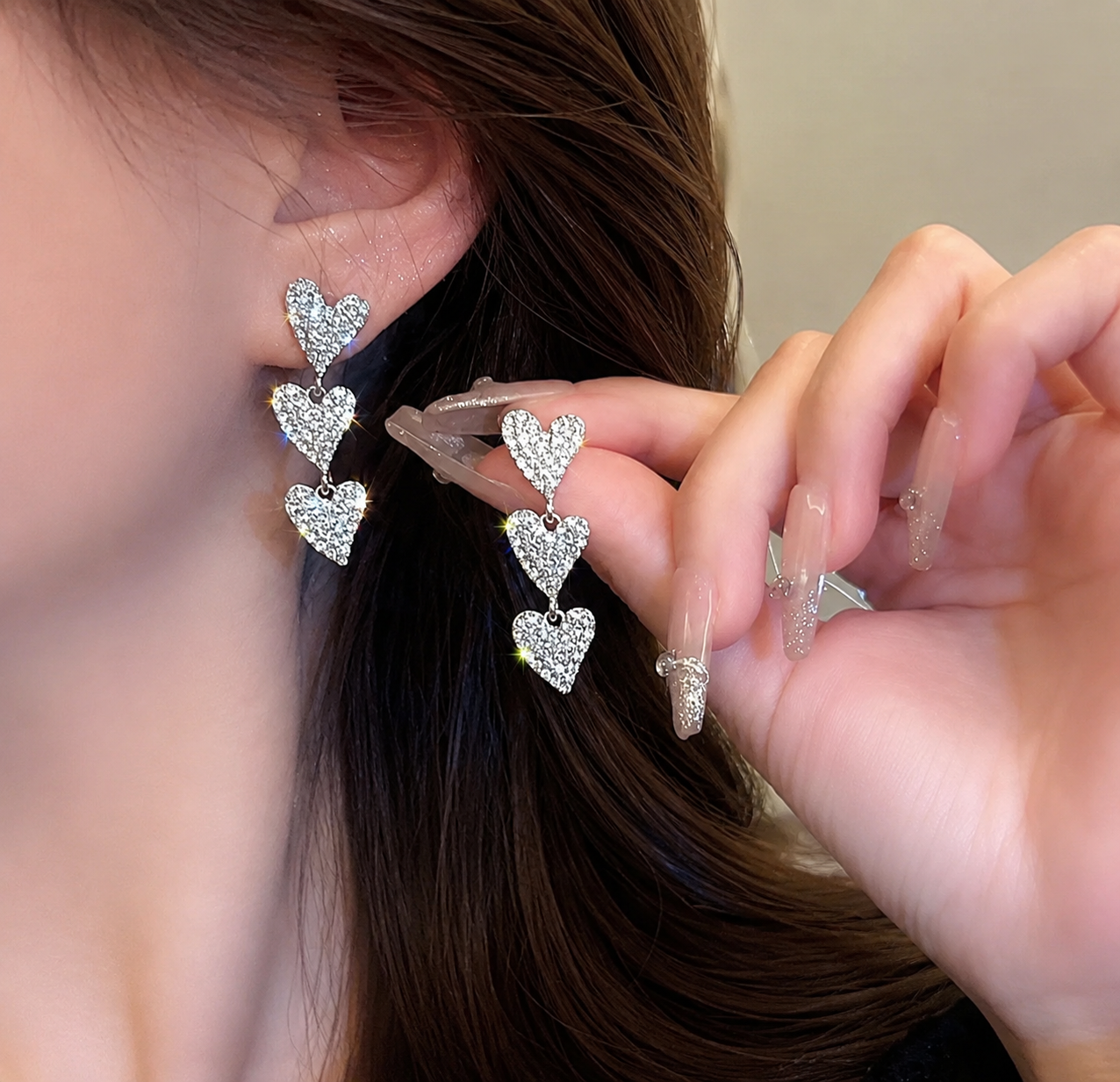 Amora Heart Drop Earrings