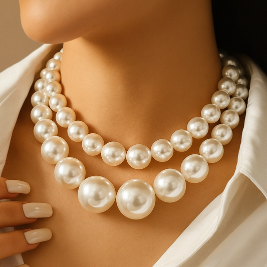 Two Layered Pearl Necklace Set