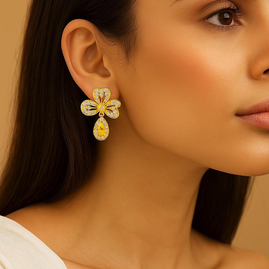 Korean light luxury diamond earrings