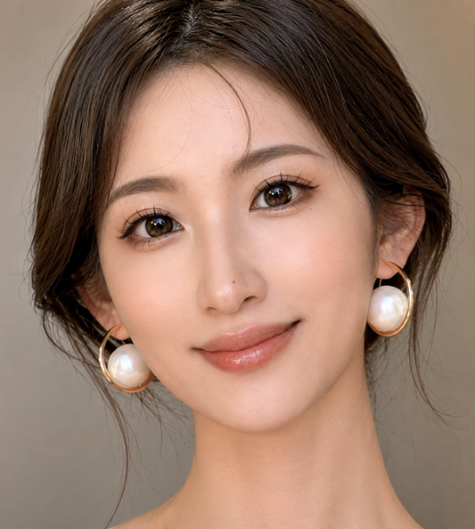 French retro temperament large pearl earrings