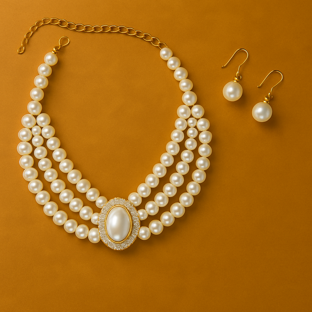 Pearl Choker Necklace Set