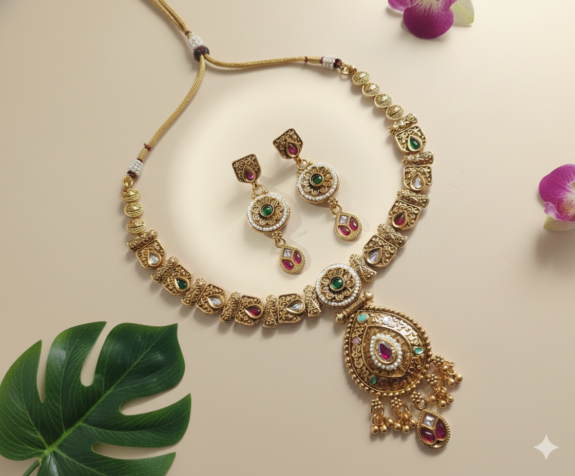 Rajwada Mohini Necklace Set