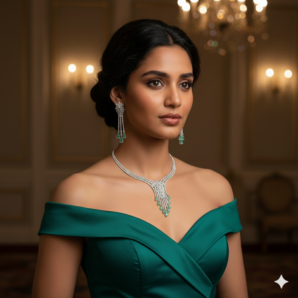 Queen’s Emerald Necklace Set