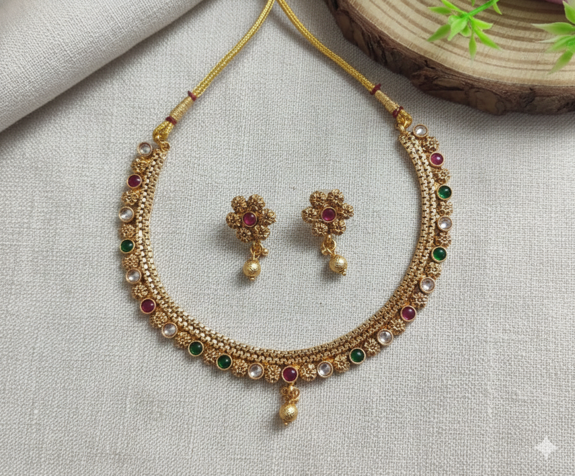 Kumkum Mala Necklace Set