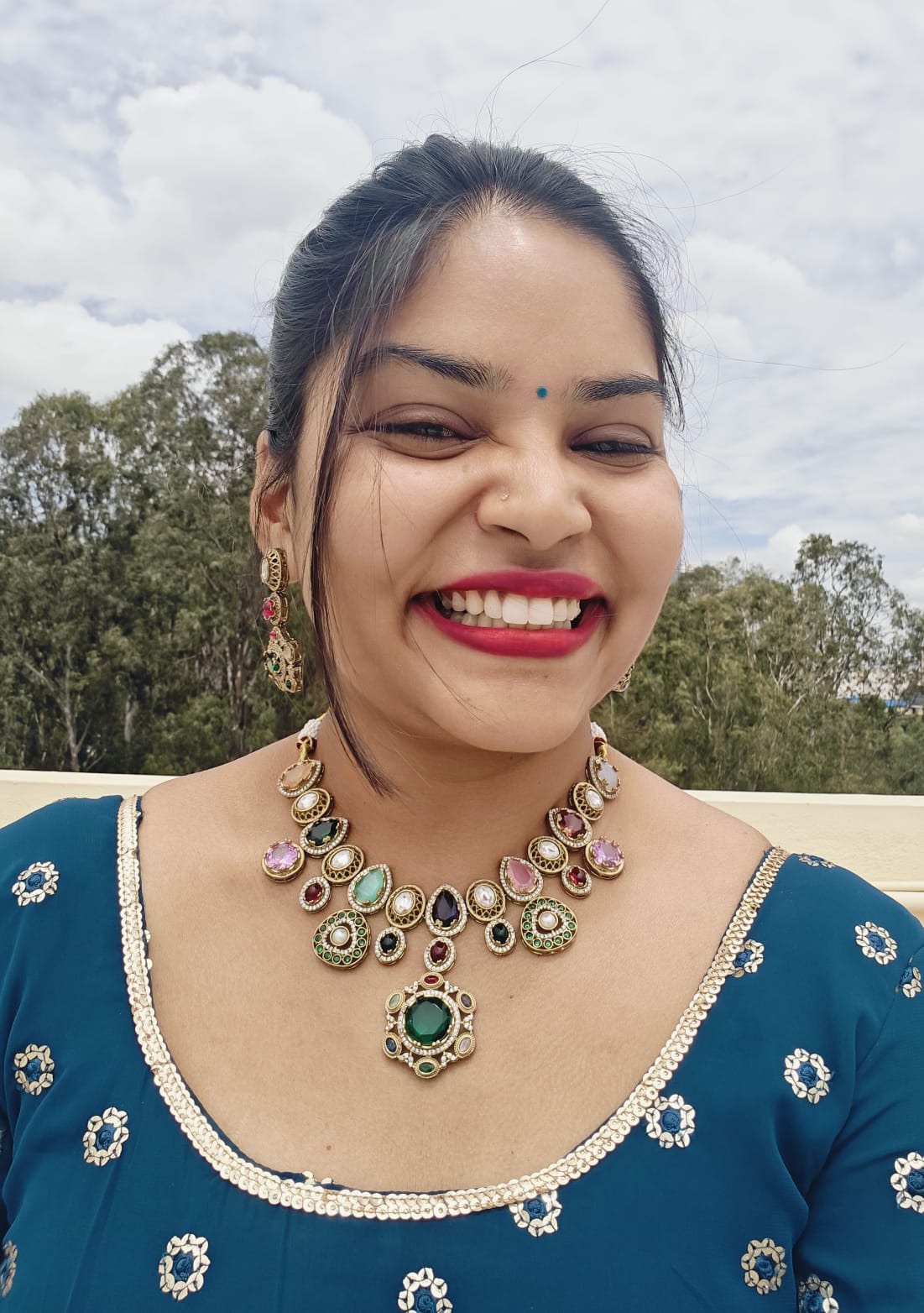 Sabyasachi Inspired Navratna Necklace Set